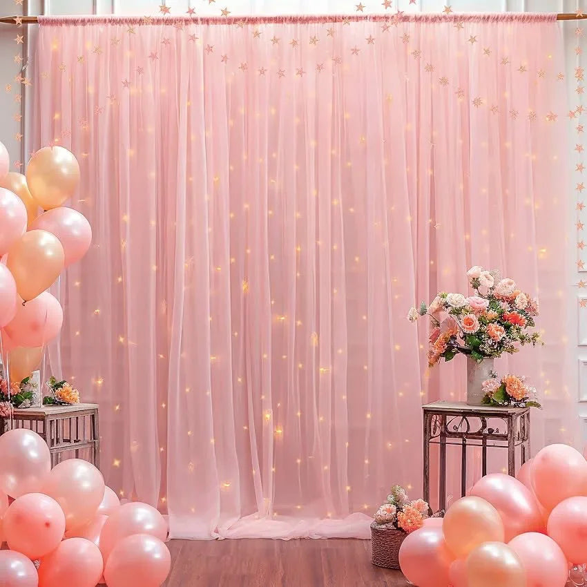 Chiffon Curtain Wedding Party Backdrop Baby Shower Drape Hotel Banquet Wrinkle Free Photo Background Wedding Curtain Decoration