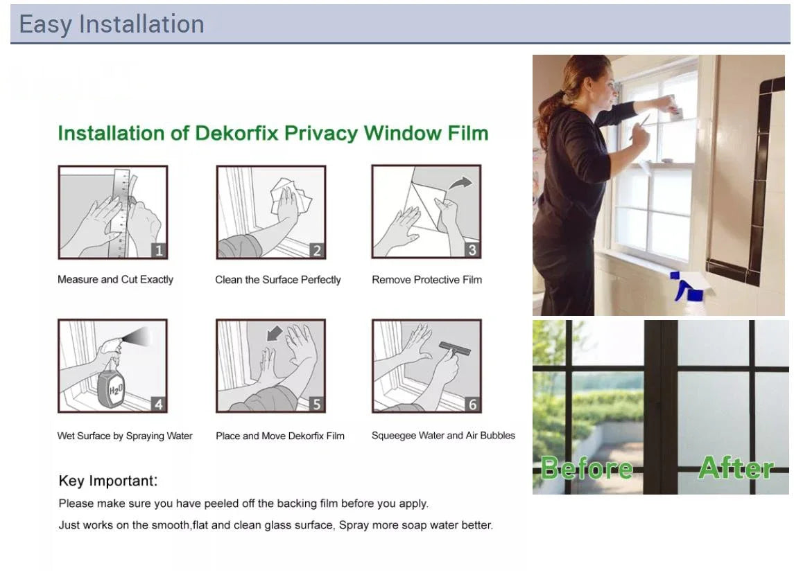 Frosted Window Film Privacy Opaque Window Stickers