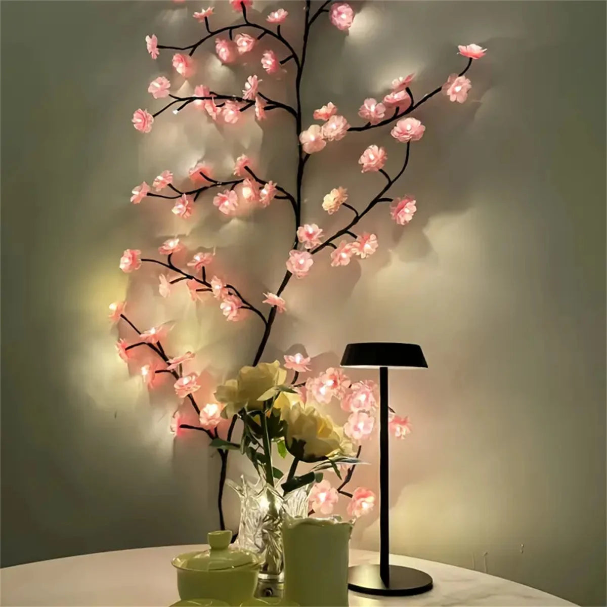 Cherry Blossom 96 Led USB Tree Branch Rattan Lights 8 Modes Colorful String Lamp Valentine Christmas Wedding Bedroom Decoration