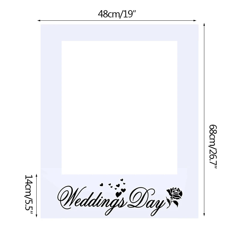 Wedding Just Married Photo Booth Frame Props Wedding Decoration Bridal Bachelorette Party Favors DIY Backdrop Photobooth Props