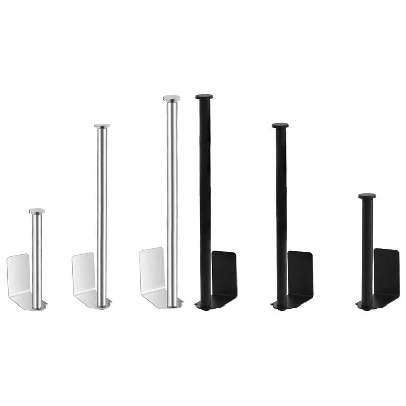Stainless Steel Paper Towel Holder Self Adhesive Kitchen Roll Paper Holder No Punching Kitchen Bathroom Lengthen Storage Rack