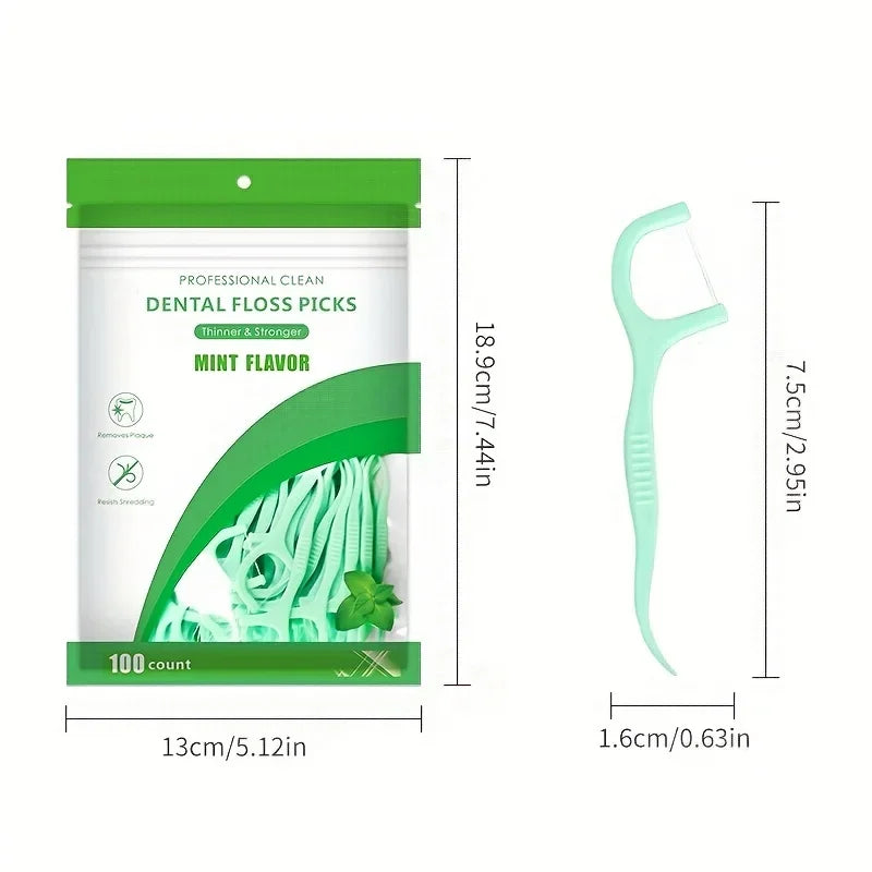 100/200/300/500pcs New Professional Clean Flossepick ultra-fine mint flavored toothpicks, safe high-end toothpick sticks