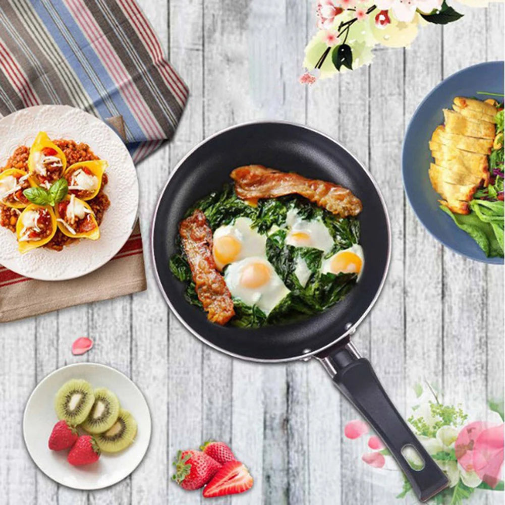 1 Pcs Frying Pan 18CM Frying Pan Non-Stick Steel Frypan Pot Saucepan Random Color For Cookware Kitchen Dining Bar