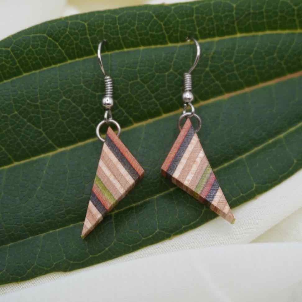 Soni Handmade Skateboard Wooden Earrings-4