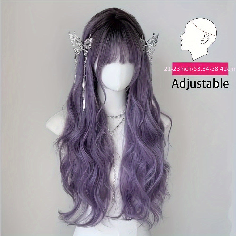 Wavy Ombre Purple Wig-3