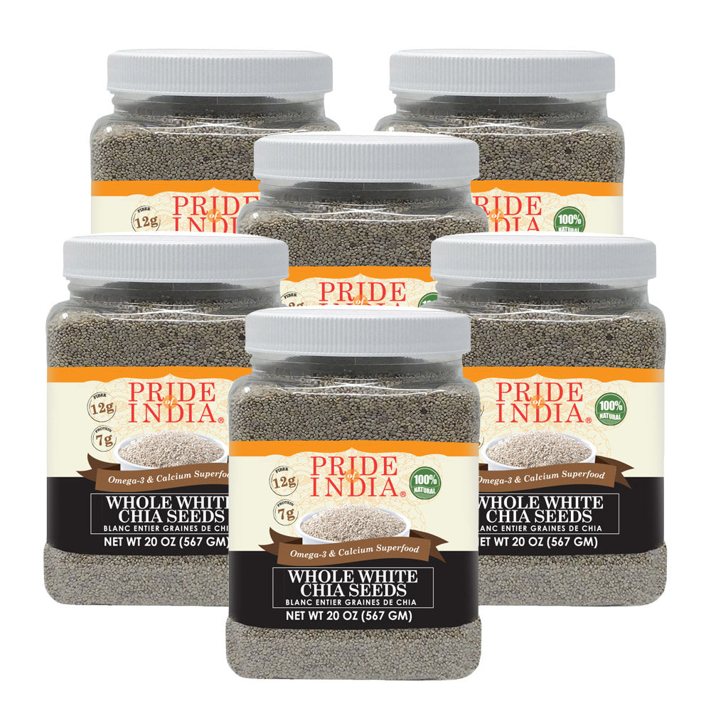 Whole White Chia Seeds - Omega-3 & Calcium Superfood Jar-2