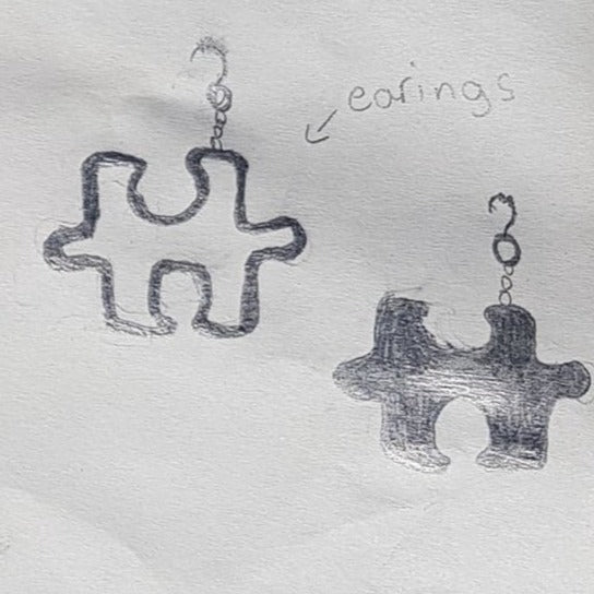Jigsaw Recycled Skateboard Earrings-3