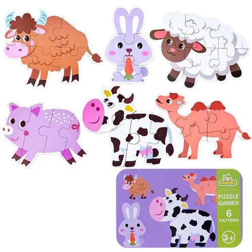 Wooden Cartoon 3D Animals Puzzle-8
