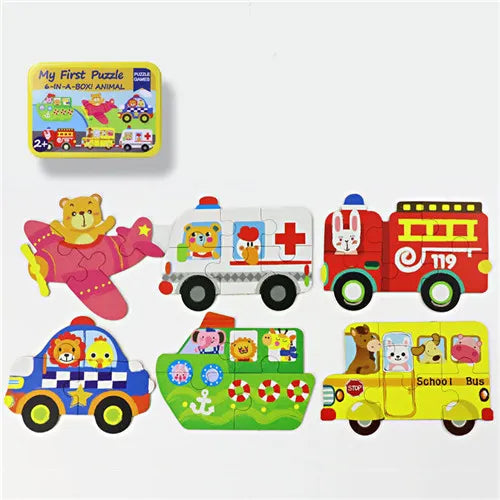 Wooden Cartoon 3D Animals Puzzle-13