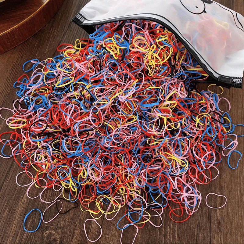 1000/2000pcs 1000/2000 Pcs Colorful Nylon Hair Ties & Headbands Set with Storage Bag for Girls