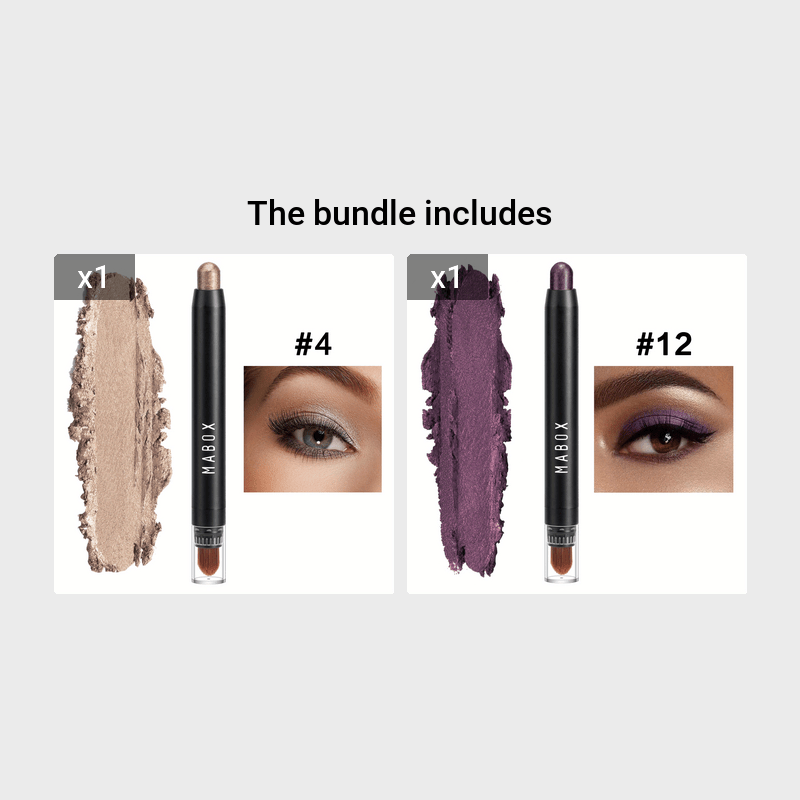 12 Color Eyeshadow Stick, Colorful Pearly Glitter Eyeshadow, Highlighter Swivel Eyeshadow Stick, Brightening Eyelid Waterproof Eyeshadow Makeup With Brush Head For Music Festival