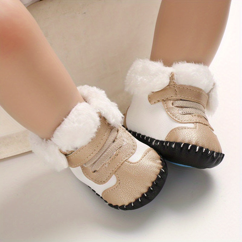 Baby Boys Girls Kawaii & Cute Warm Plush Booties, Comfortable Breathable Snow Boots For Infant Newborn Prewalkers