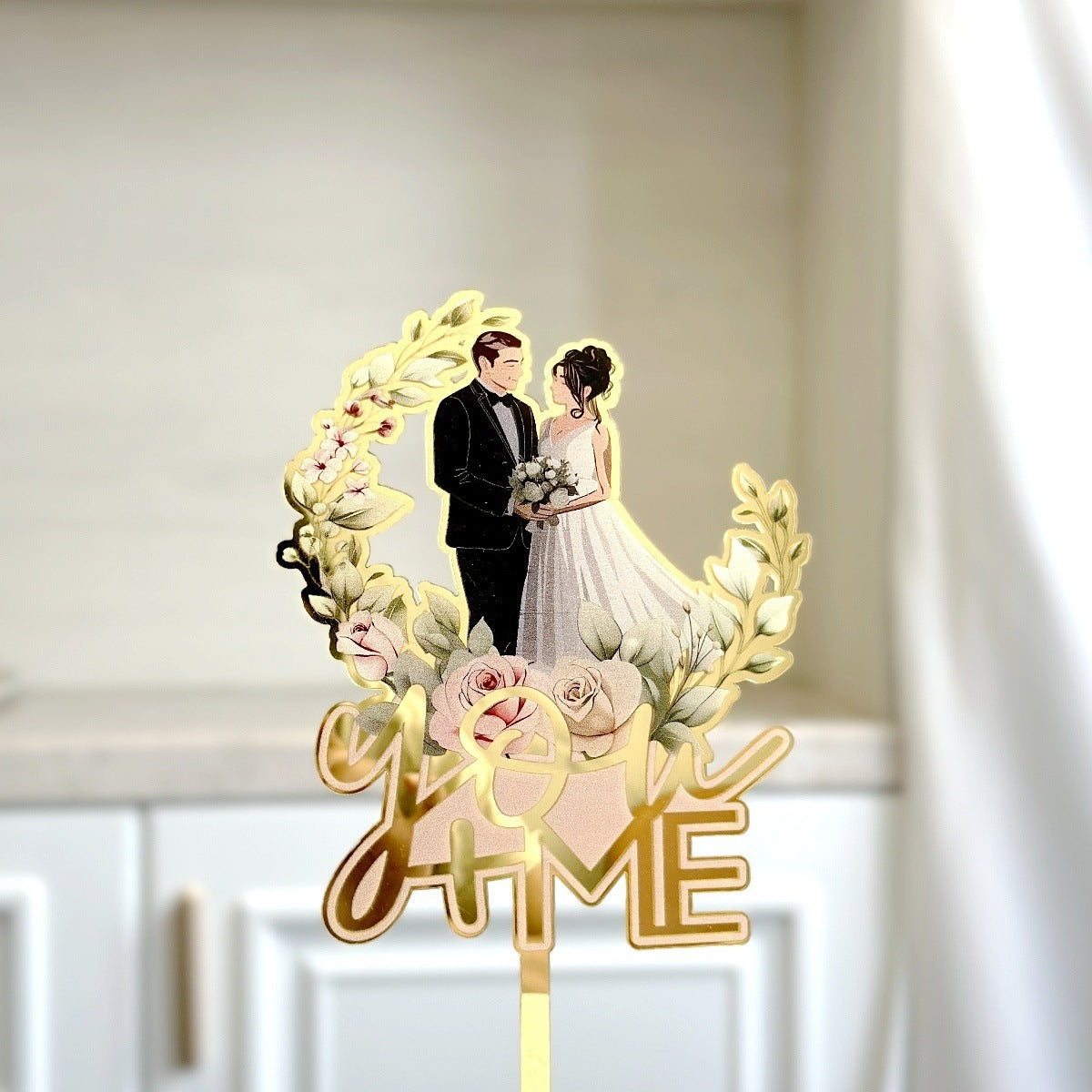 Ins Style MRMRS Color Printing Acrylic Cake Decoration Party Supplies
