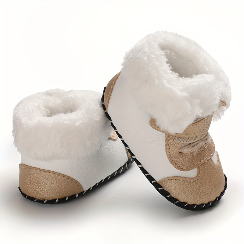 Baby Boys Girls Kawaii & Cute Warm Plush Booties, Comfortable Breathable Snow Boots For Infant Newborn Prewalkers