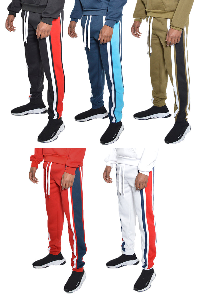 Tripe Cotton Sweat Pants-1