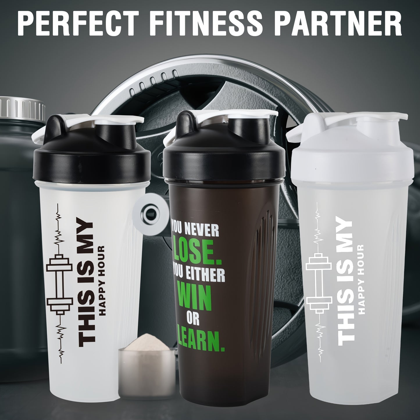 20.29oz Leak-Proof Protein Shaker Bottle for Smoothies and Fitness, BPA-Free Blender Cup for Sports and Gym Workouts