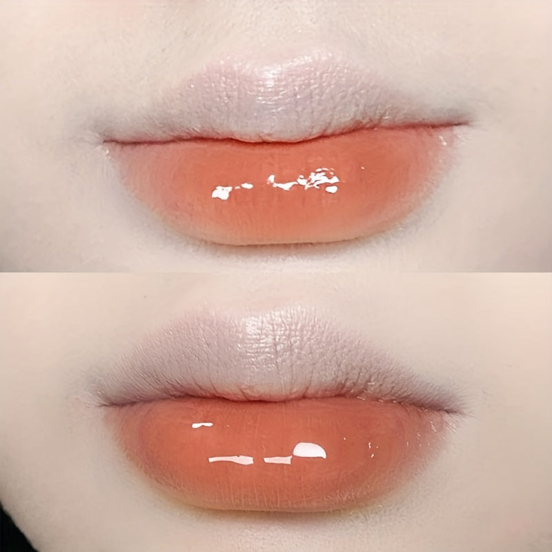 6 Color Lip Glaze, Cute Little Bear, Mirror Gloss, Jelly Lips With Sparkling Light Dew Water, Long-lasting Stain Resistant Transparent Film Forming Lip Gloss, Full Lip Color