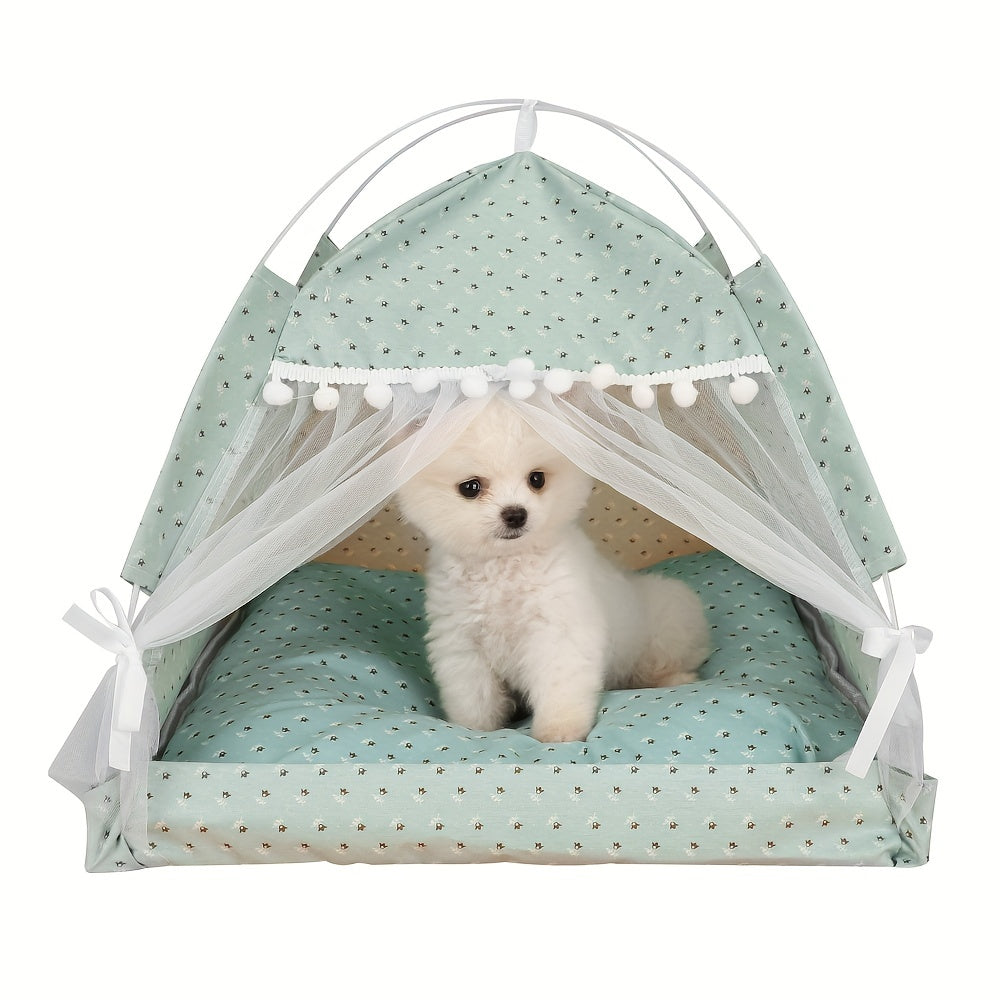 Portable Pet Tent with Breathable Cushion - Perfect for Small Dogs and Cats Christmas Gift