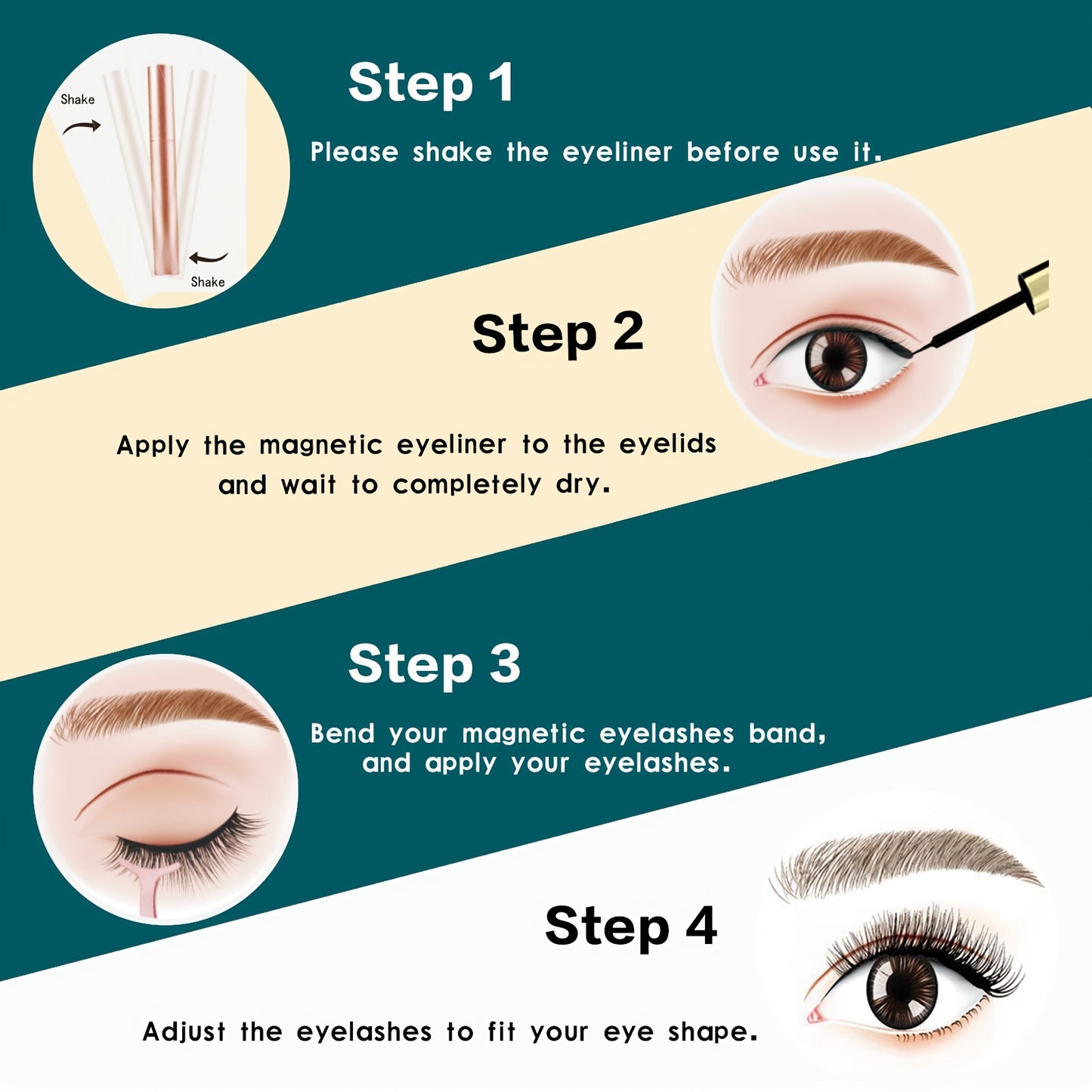 Magnetic Eyelashes With Eyeliner Kit, 5 Pairs Natural Looking Magnetic Lashes, Easy To Wear False Eyelash Set, No Glue Needed And Waterproof