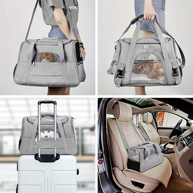Ultra-Comfy Portable Pet Carrier Bag - Premium Plush Mat for Puppies & Kittens - Safe, Stylish & Hassle-Free Travel Solution for Outdoor Adventures