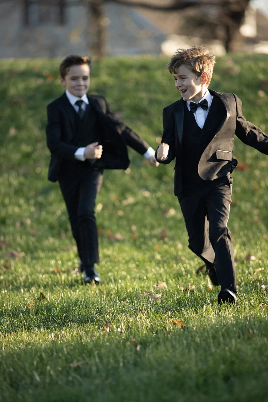 "Max" Kids Black 5-Piece Tuxedo Notch-2