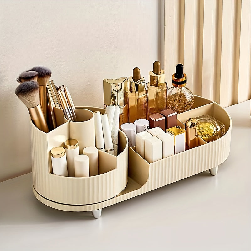 1pc Cosmetic Storage Box, Rotating Pen Holder For Dresser Desktop, Large Capacity Makeup Brush Lipstick Storage Rack, Teenager Gift, Makeup Organizer