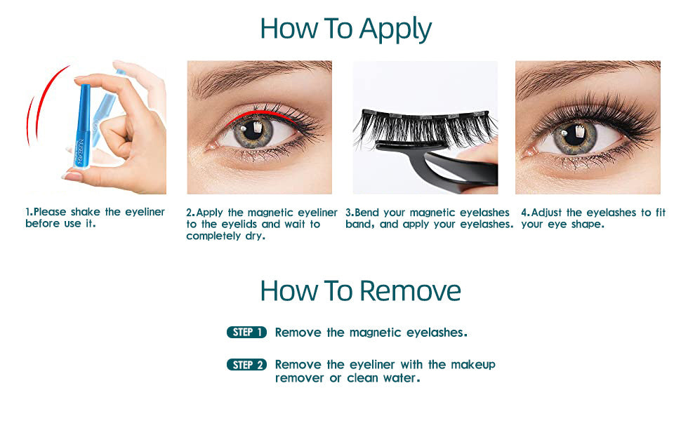 Magnetic Eyelashes With Eyeliner Kit, 5 Pairs Natural Looking Magnetic Lashes, Easy To Wear False Eyelash Set, No Glue Needed And Waterproof
