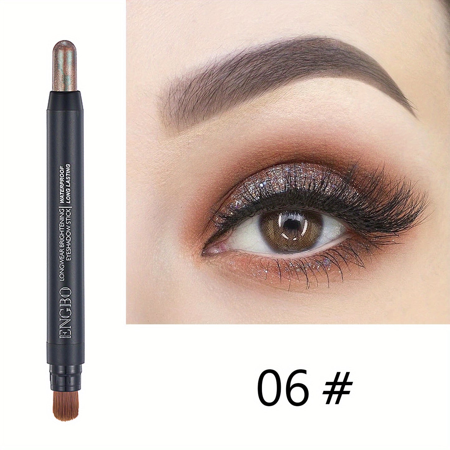 12-Color Smudge-Proof Eyeshadow Stick with Brush Head - Glitter, Matte, and Shimmer Crayon for Long-Lasting Makeup For Music Festival