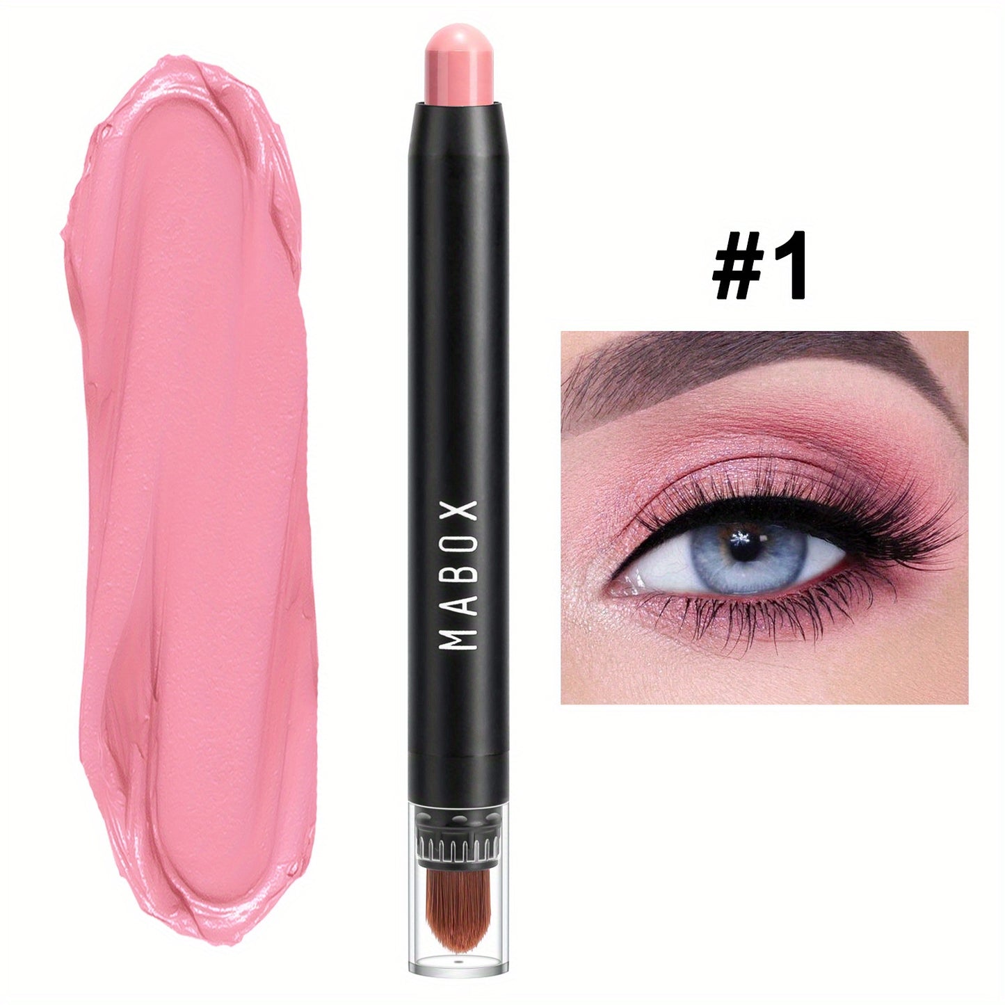12 Color Eyeshadow Stick, Colorful Pearly Glitter Eyeshadow, Highlighter Swivel Eyeshadow Stick, Brightening Eyelid Waterproof Eyeshadow Makeup With Brush Head For Music Festival