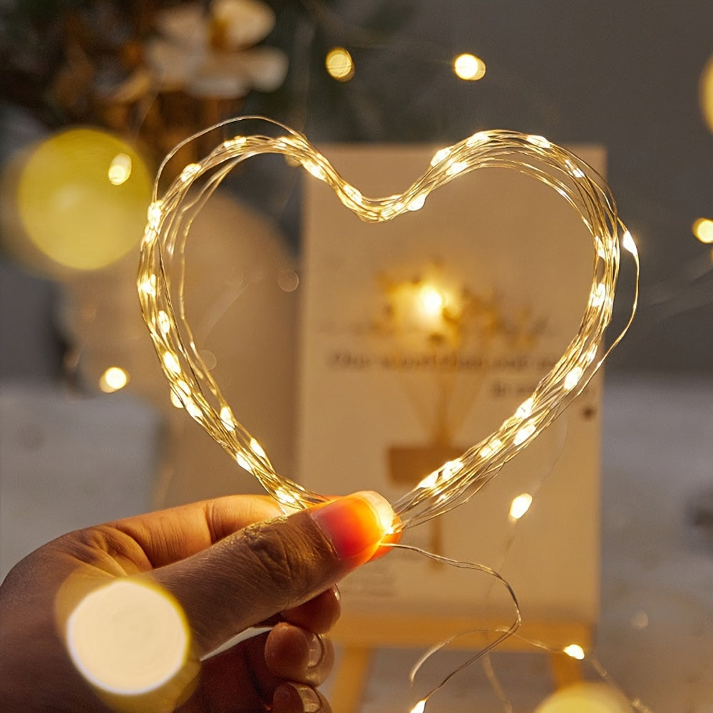 1pc Creative String Lights For Bedroom, Party, Wedding, For Outdoor Camping Hiking, Christmas Halloween Decoration, Lights 1m10/2m20/3m30/5m50/10m100LED, Gifts For Mom, Mother's Day, Ramadan Valentine's Day Decoration