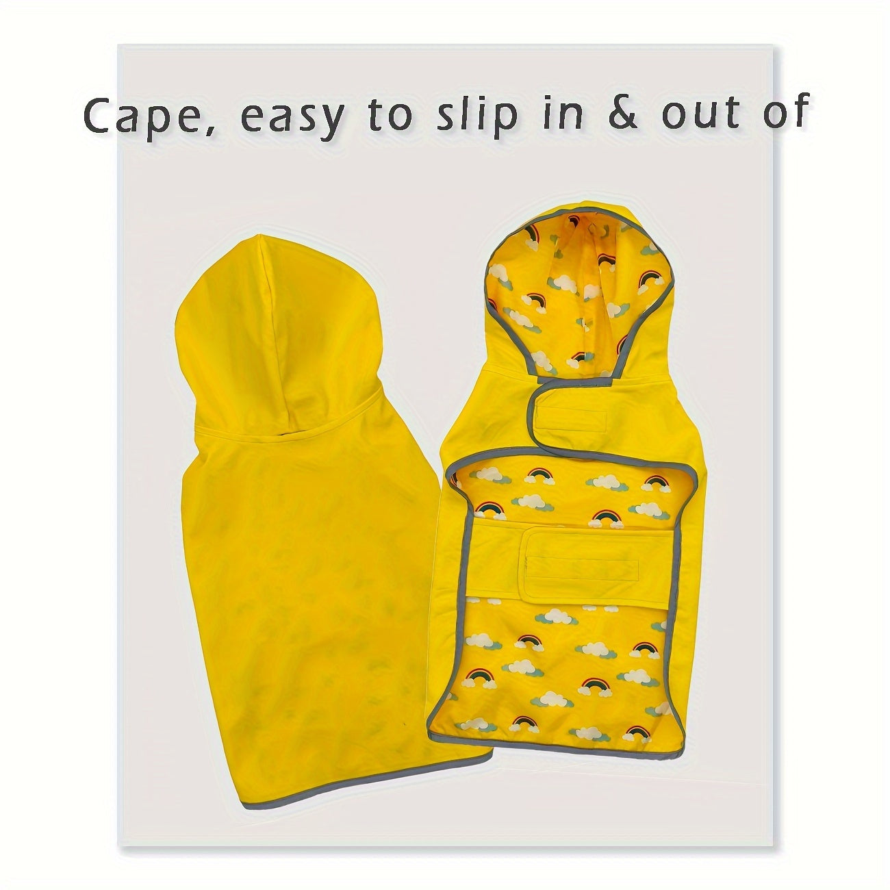 PETS TALE Reversible Waterproof Dog Raincoat - 1pc Polyester Pet Jacket with Duck Print - Machine Washable, Adjustable Straps for Small to Extra Large Breeds