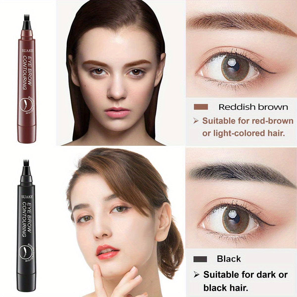 Waterproof Microblading Eyebrow Tattoo Pen with Micro-Fork Tip Applicator - Long Lasting, Natural Looking Eyebrow Makeup - Perfect Gift for Women