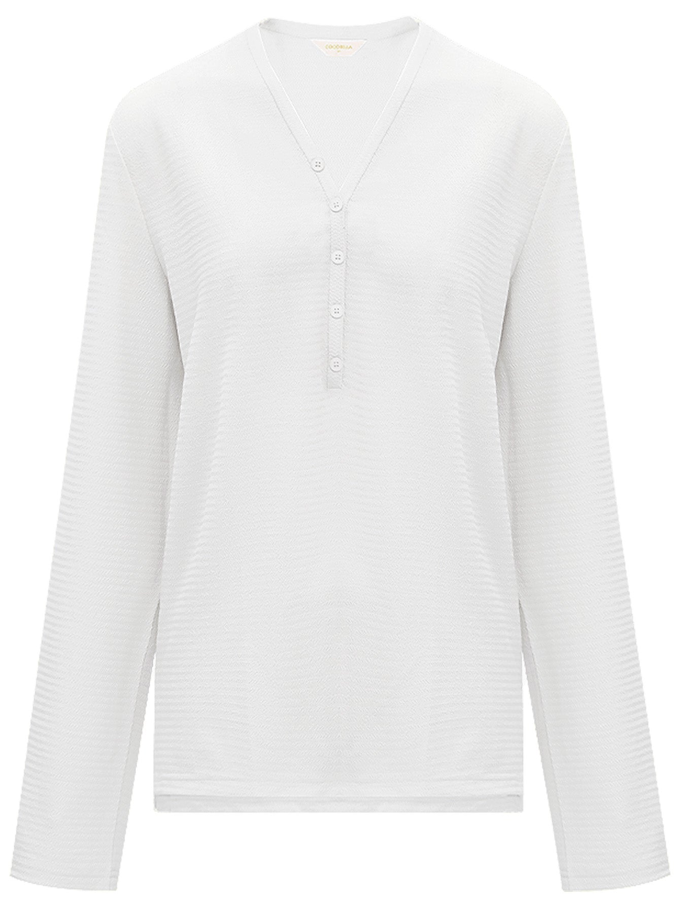 Classic V-neck Jacquard Tee-3