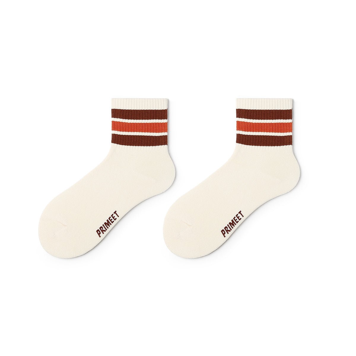 Color Pop Three Stripes All-season Women 5pcs Crew Socks Set-1
