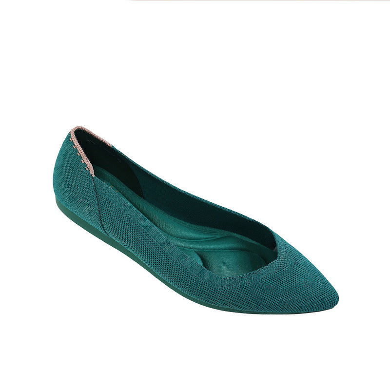 Comfortable Woven Pointed Toe Work Flats-5