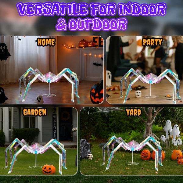 3ft Prism Spider, Illusion, 340 Purple Copper Wire Light, 4.5V 3.6W Halloween Standing Decoration US Specification