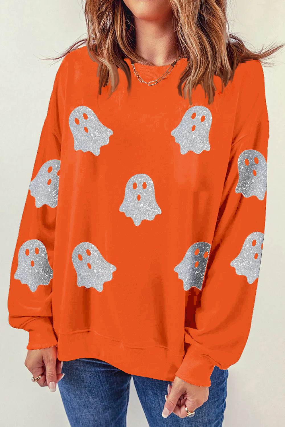 Halloween Ghost Top Loose Casual Pullover