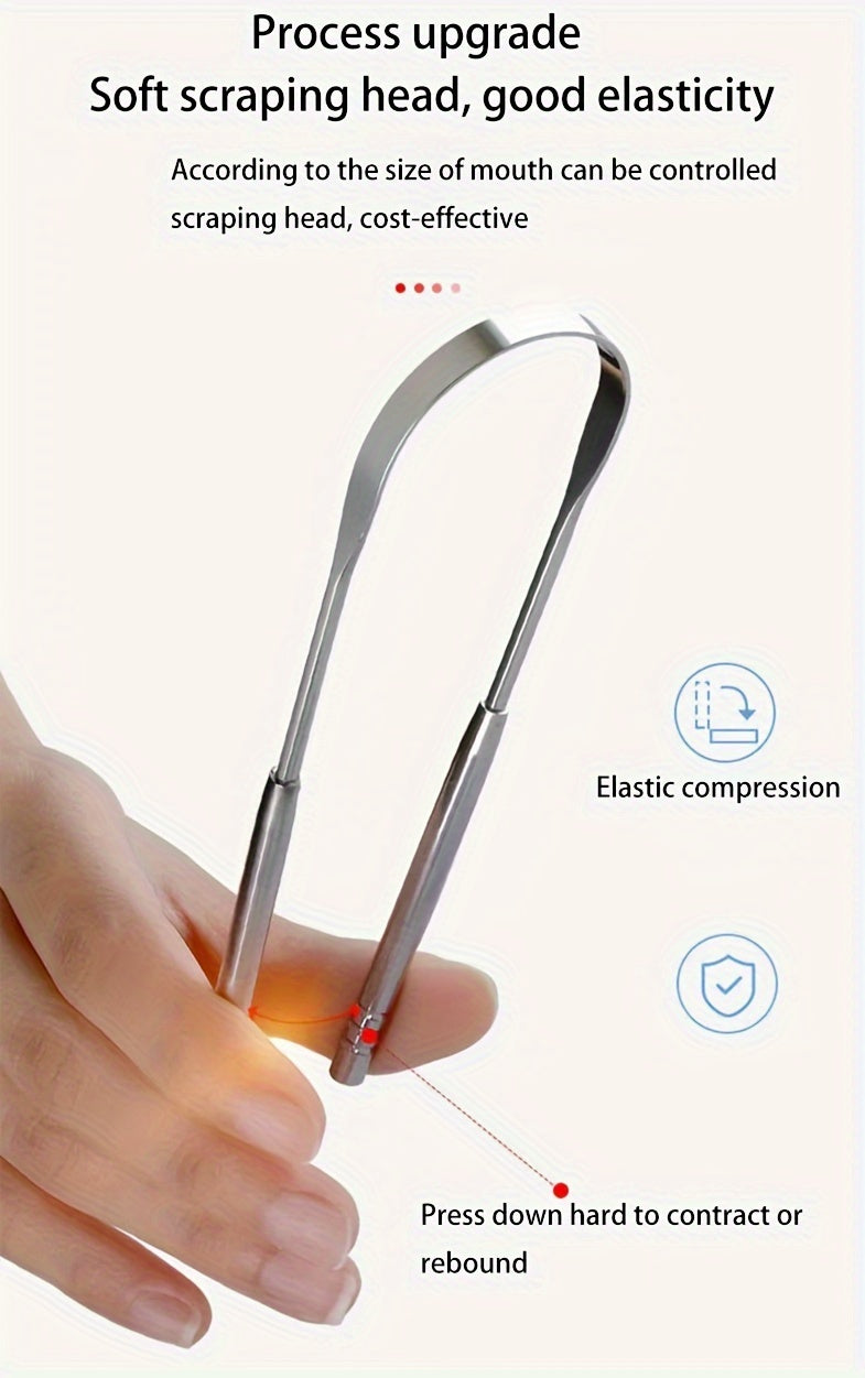 Tongue Scraper, Halitosis Reduction, Stainless Steel Tongue Cleaner, Metal Scraper, Tongue Scraper Cleaner For Fresh Breath
