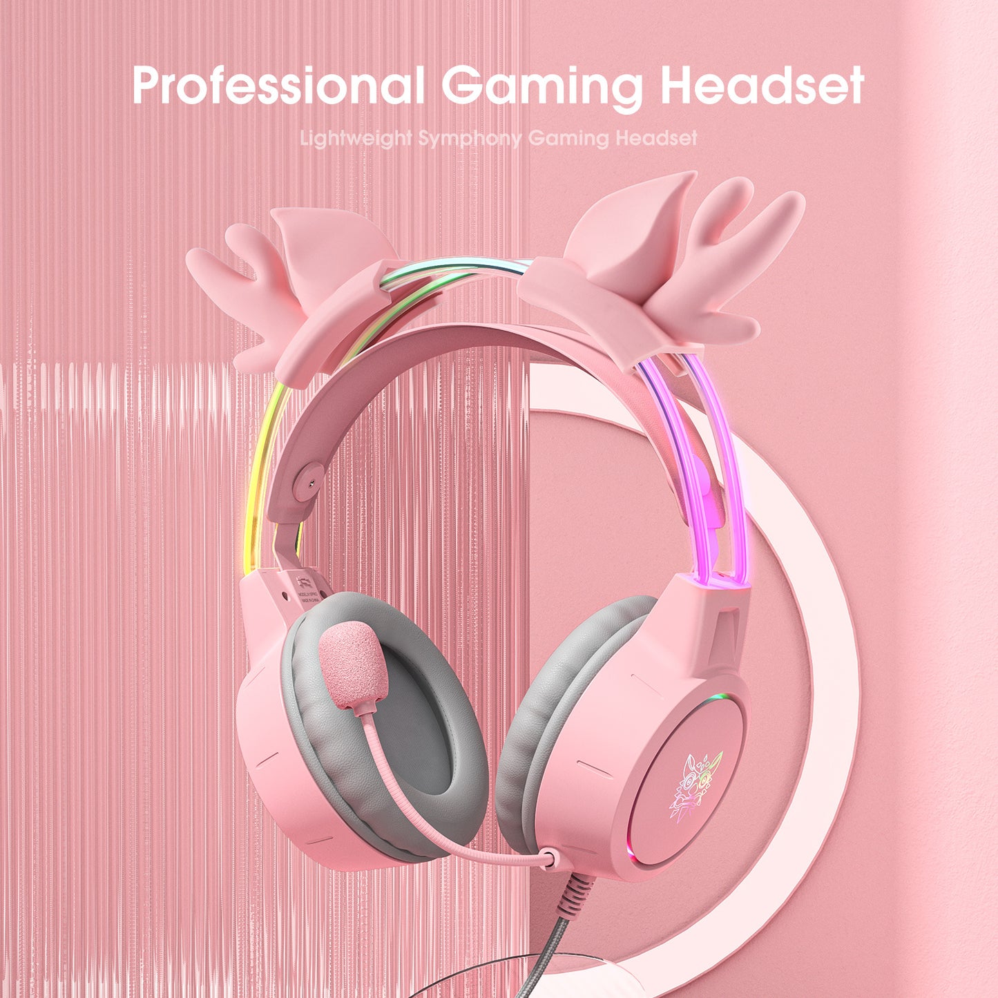 ONIKUMA X15 Pro Gaming Headset: Antler, RGB Aluminum Frame, Surround Sound - Perfect Christmas/Halloween/New Year Gift!