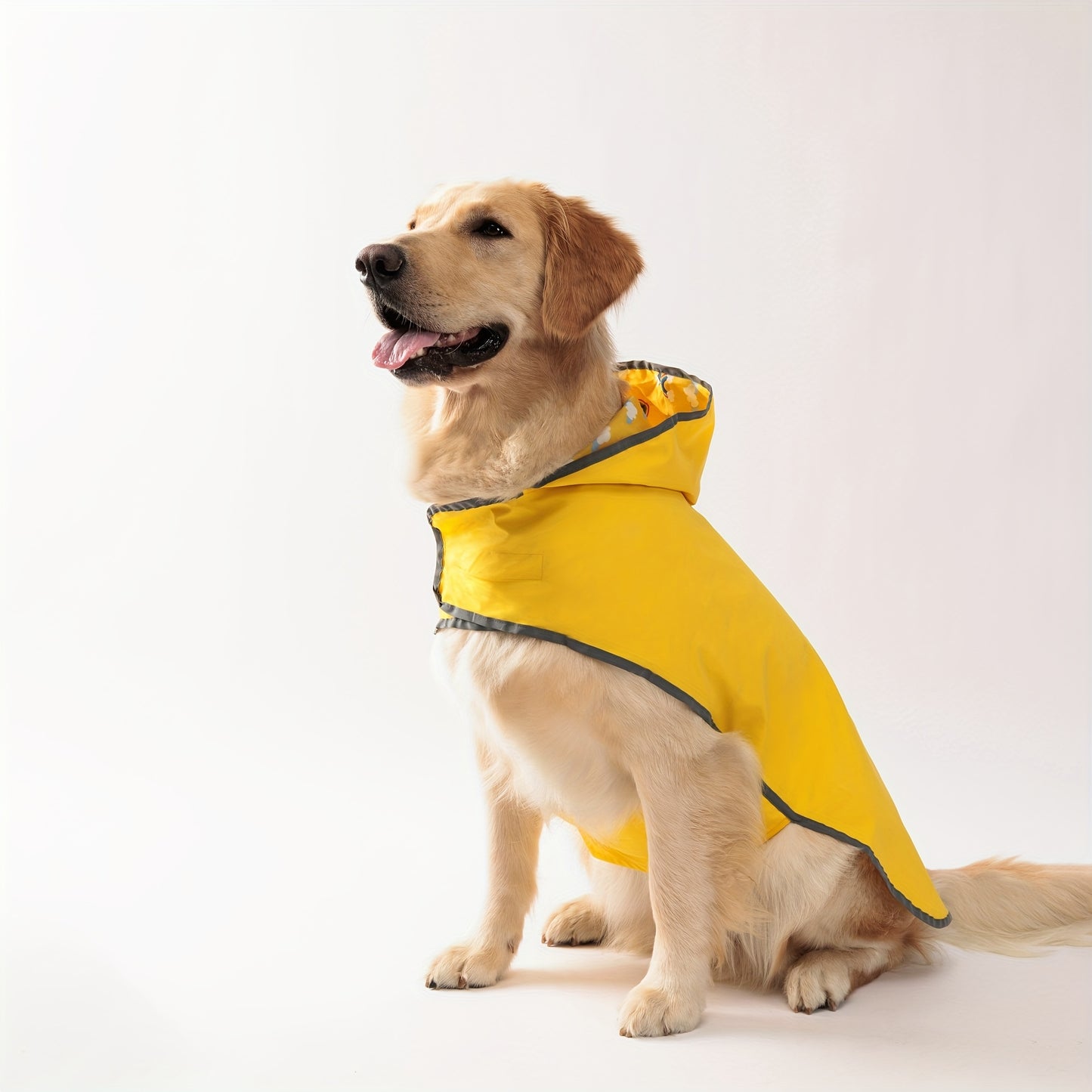 PETS TALE Reversible Waterproof Dog Raincoat - 1pc Polyester Pet Jacket with Duck Print - Machine Washable, Adjustable Straps for Small to Extra Large Breeds