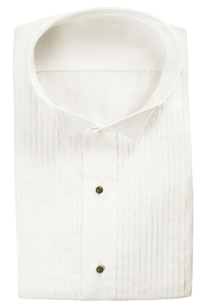 "Dante" Ivory Pleated Wingtip Tuxedo Classic Fit Shirt-0