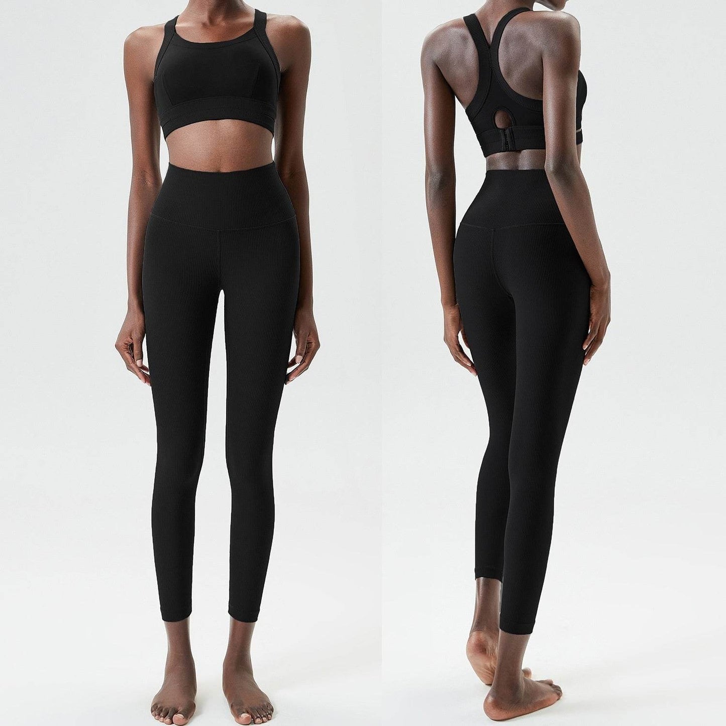 2pcs set Yoga Clothes Sleeveless Crop Workout top and Gym Leggings