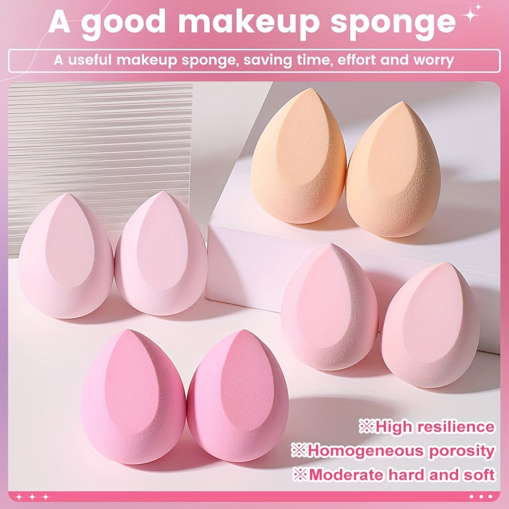 8pcs Pink Makeup Sponges For Blending Liquid Foundations Powders & Creams, Flawless Professional Streak Free Application, Ideal For Makeup Beginner Artist