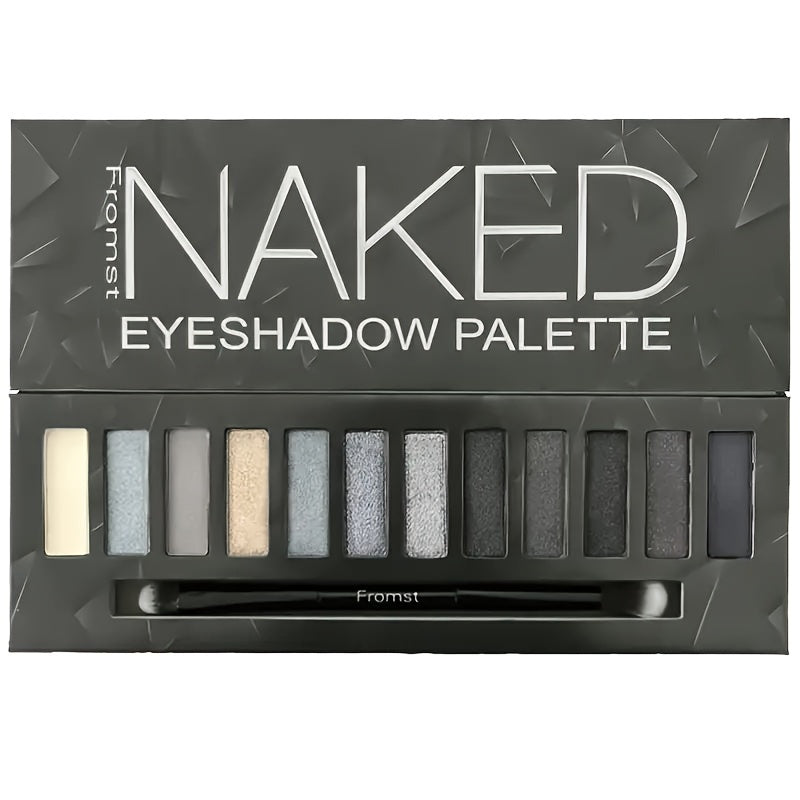 12 colors Warm and Bright Eyeshadow Palette with Shimmer Glitter and Matte Finish - Long Lasting Cosmetics with Mirror and Matching Brush For Music Festival