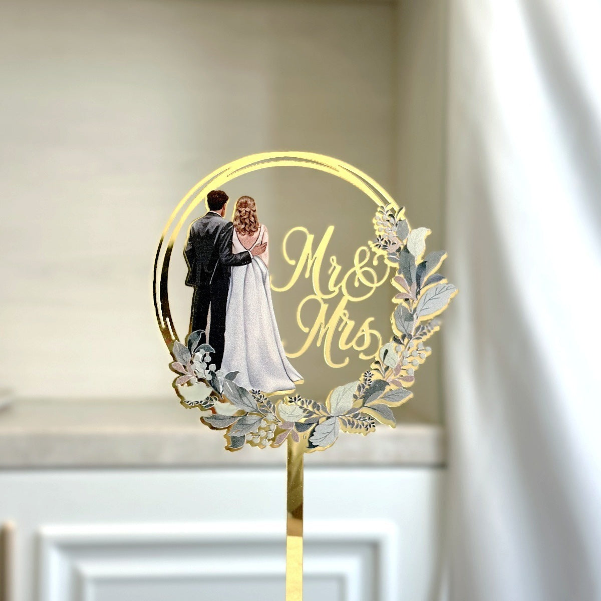 Ins Style MRMRS Color Printing Acrylic Cake Decoration Party Supplies