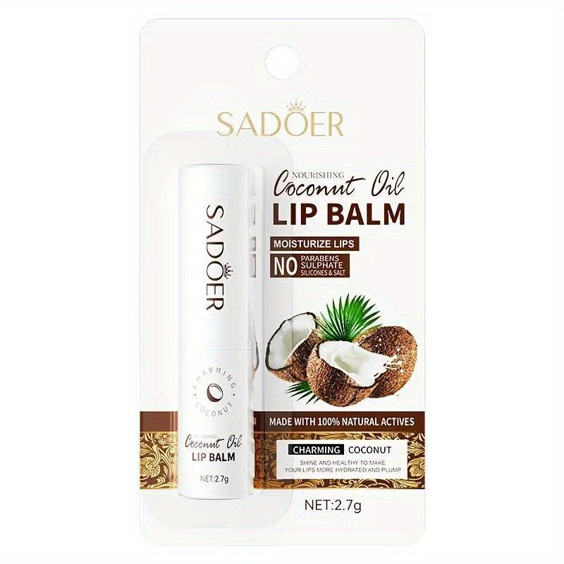 Coconut Lip Balm - Long Lasting Nourishment And Moisture For Men And Women - Daily Care Lip Balm With Plant Squalane