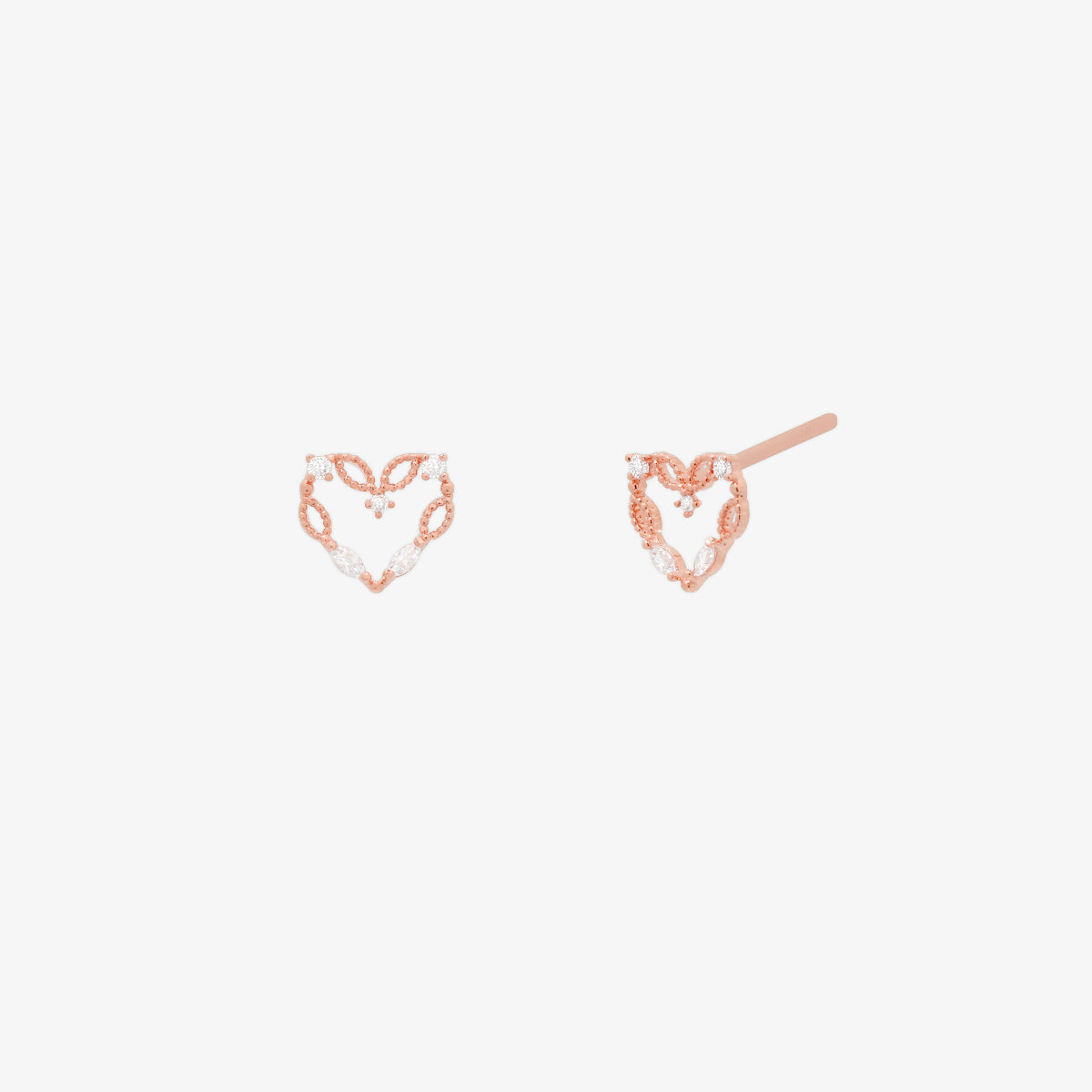 Cubic angled heart earrings-5