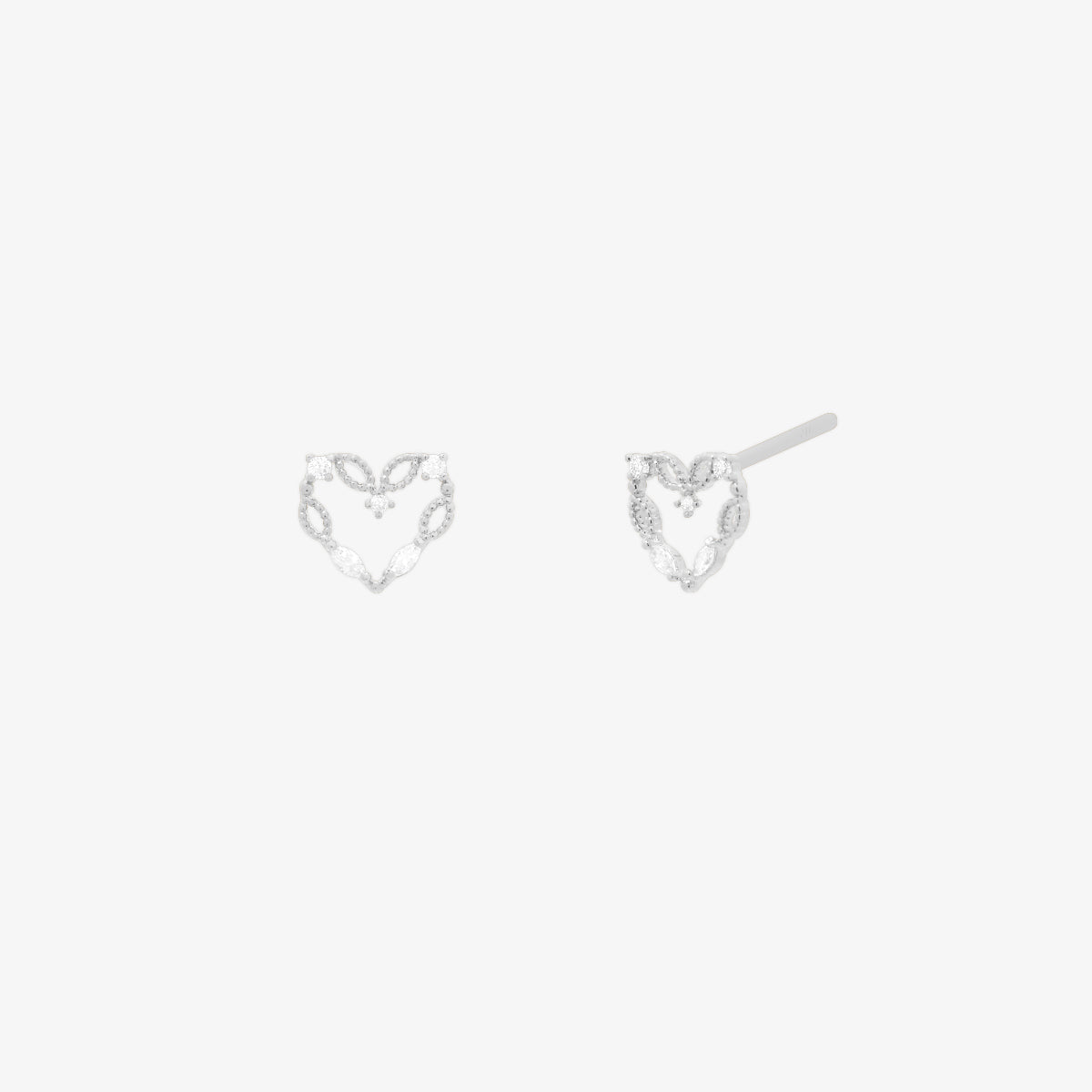 Cubic angled heart earrings-4