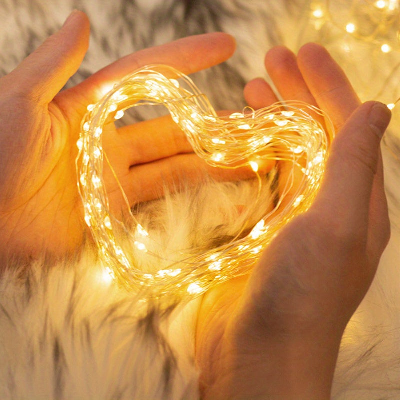 1pc Creative String Lights For Bedroom, Party, Wedding, For Outdoor Camping Hiking, Christmas Halloween Decoration, Lights 1m10/2m20/3m30/5m50/10m100LED, Gifts For Mom, Mother's Day, Ramadan Valentine's Day Decoration