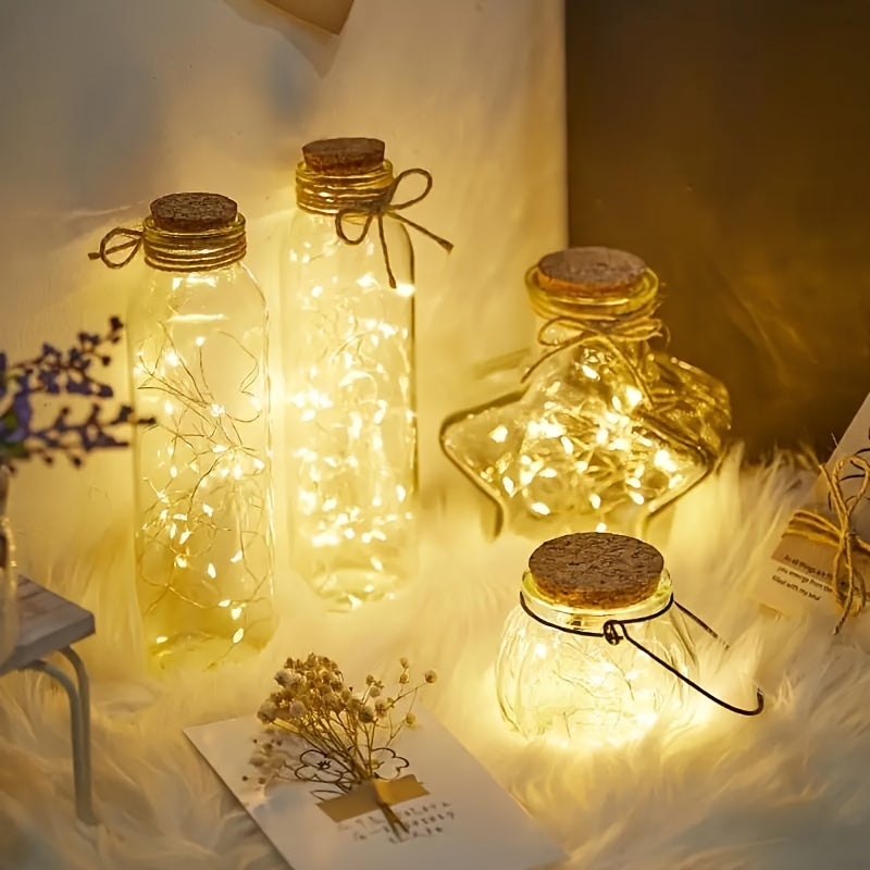 1pc Creative String Lights For Bedroom, Party, Wedding, For Outdoor Camping Hiking, Christmas Halloween Decoration, Lights 1m10/2m20/3m30/5m50/10m100LED, Gifts For Mom, Mother's Day, Ramadan Valentine's Day Decoration